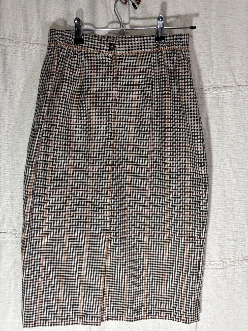 Vintage Joan Leslie Houndstooth Midi Pencil Skirt Size 6 Equestrian Academia EUC - Picture 6 of 7